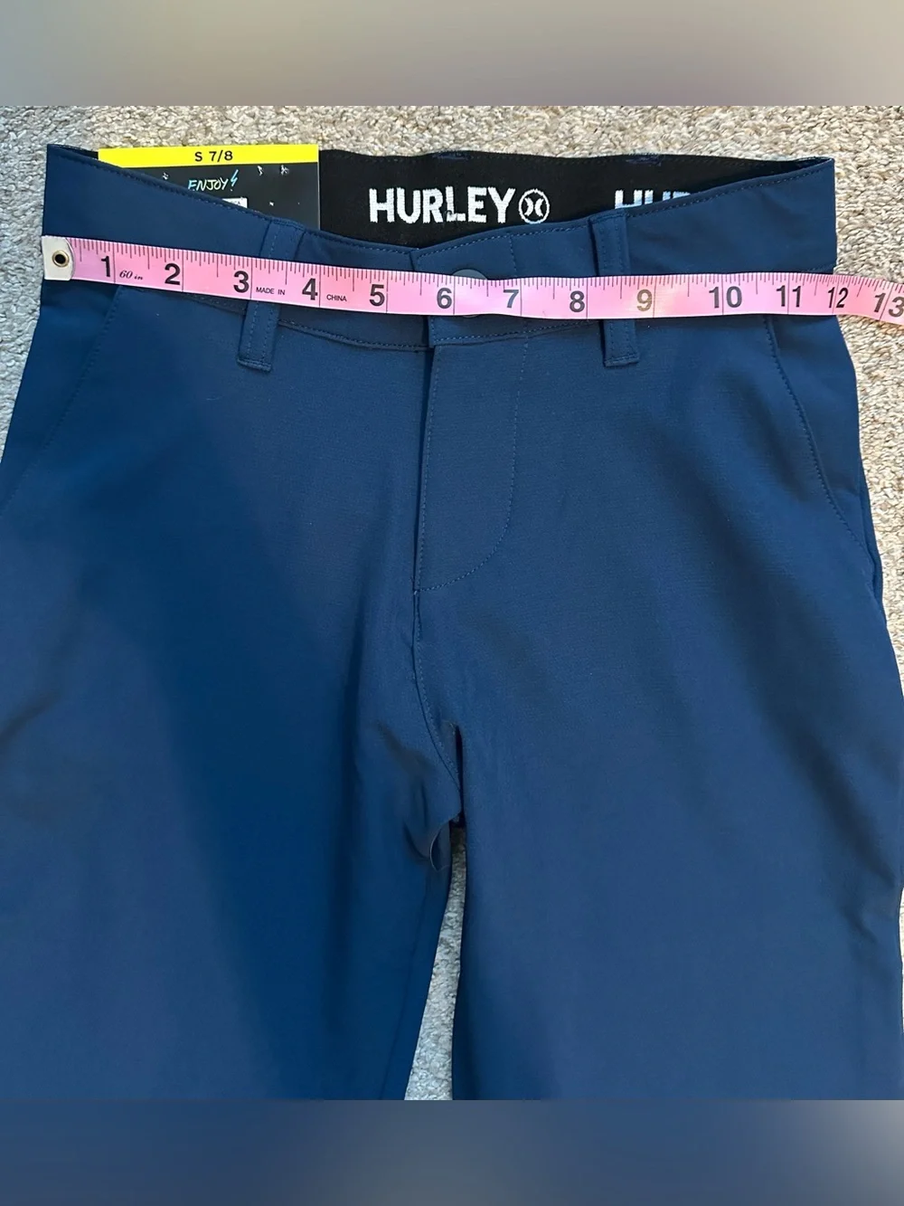 NWT Hurley Youth Performance Chino Pants Size S 7/8 Navy Boys Stretch Dress Pant